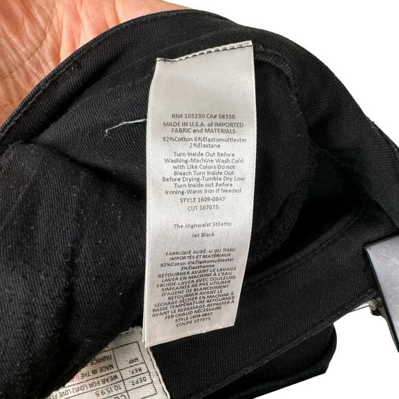 Current/Elliot Jet Black The Original High Waist Stiletto Skinny Jeans - Picture 8 of 8